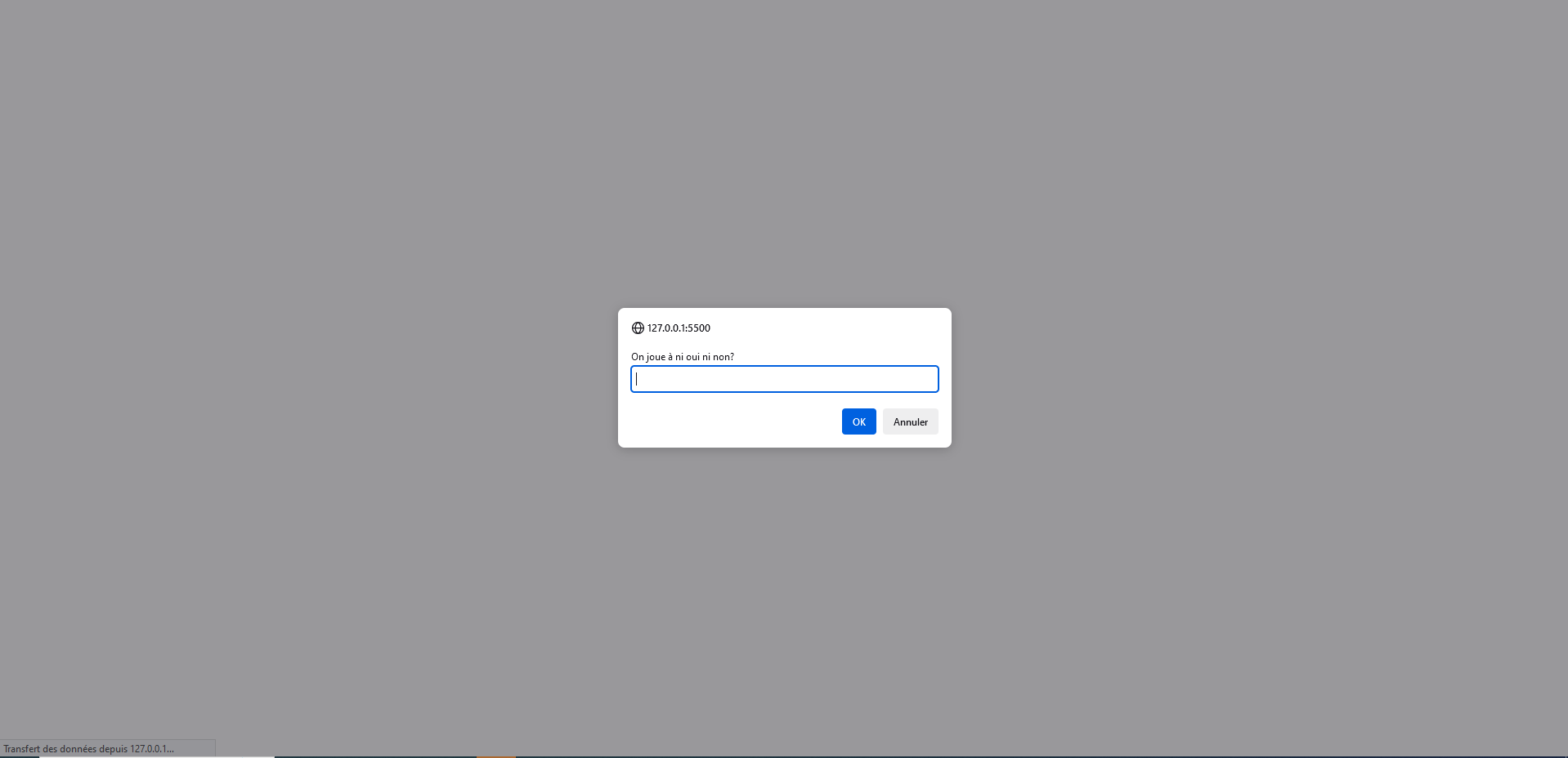 Un boite de dialogue